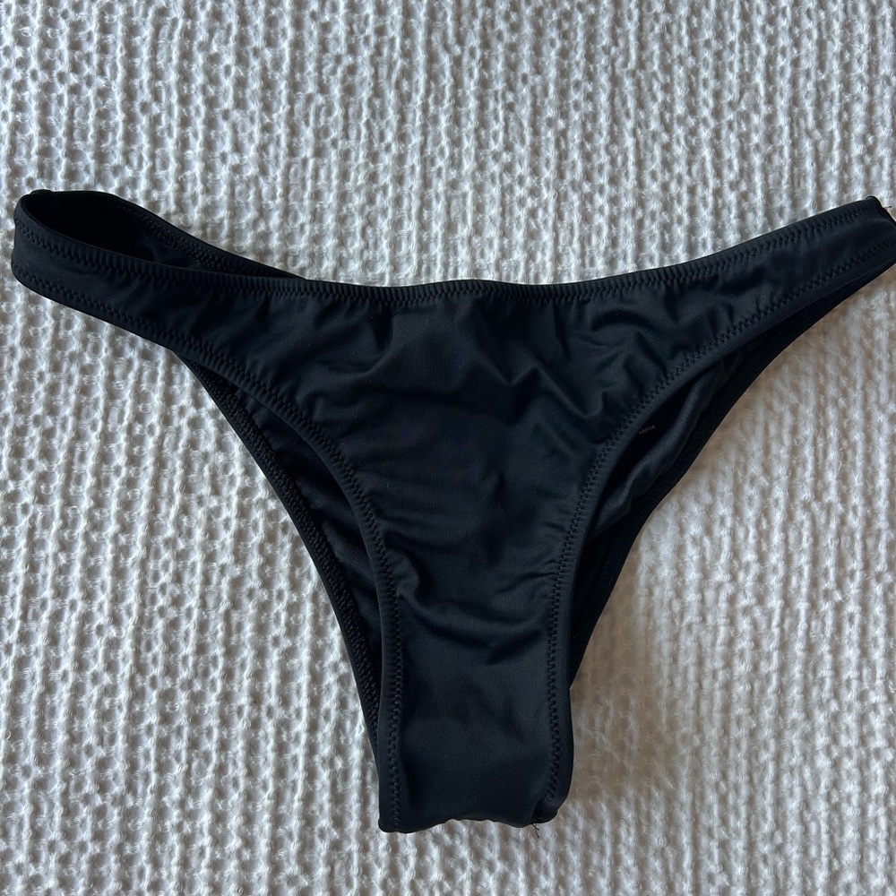 S Victoria's Secret Black Bikini Bottom Ruched Back, New